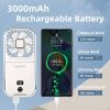 Portable Rechargeable, Mini Handheld, Electric Personal Fan 3000mAh Battery Operated Fan with Lanyard