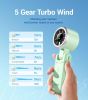 5 Gear Wind Portable Handheld Turbo Fan, Battery Operated, Up to 12 Working Hours