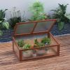 Wooden Cold Frame, Mini Greenhouse with Polycarbonate Board and Solid Wood Frame,