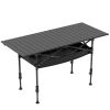 Portable With Adjustable Height Hanging Net Rustproof Carbon Steel Foldable Roll-Up Table for Camping Hiking Beach