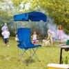 Foldable Beach Sun Protection Camping Lawn Canopy Chair 330LBS Load Folding Seat w/ Cup Holder For Beach Poolside Travel