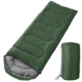 Camping Sleeping Bags for Adults Teens Moisture-Proof Hiking with Carry Bag 32-50℉ for Spring Autumn Winter Seasons (Option: ArmyGreen)