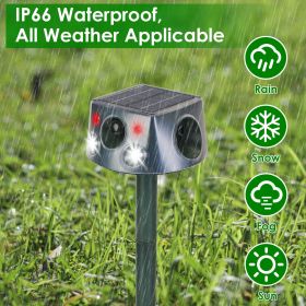 Self-pickup Order Solar-powered & Type-C Rechargeable Animal Repellent - Three Modes Ultrasonic Buzzer  Vibration, IP66 Waterproof (Option: Green)