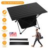 Foldable With Storage Basket Rustproof Portable Aluminum Alloy Roll-Up Camping Table With Carrying Bag For Camping Hiking BBQ